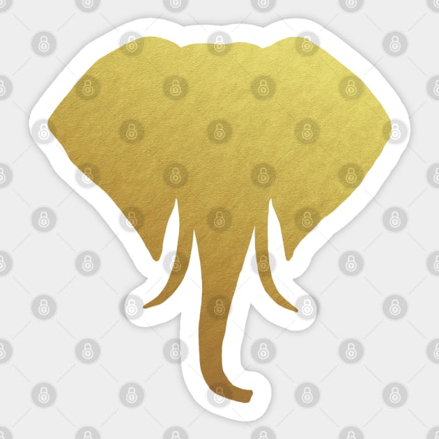 Gold Elephant Head Sticker by julieerindesigns